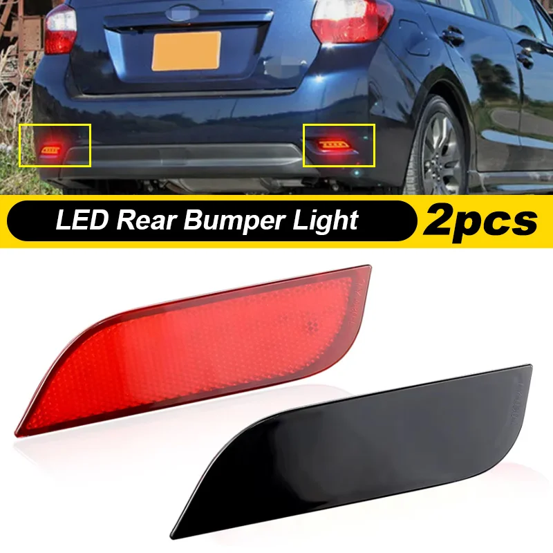 

2 шт. светодиодный задний фонарь, отражатель заднего бампера, стоп-сигнал, противотуманная фара для Subaru/Impreza/XV/WRX/LEVORG/Crossover, черный, красный