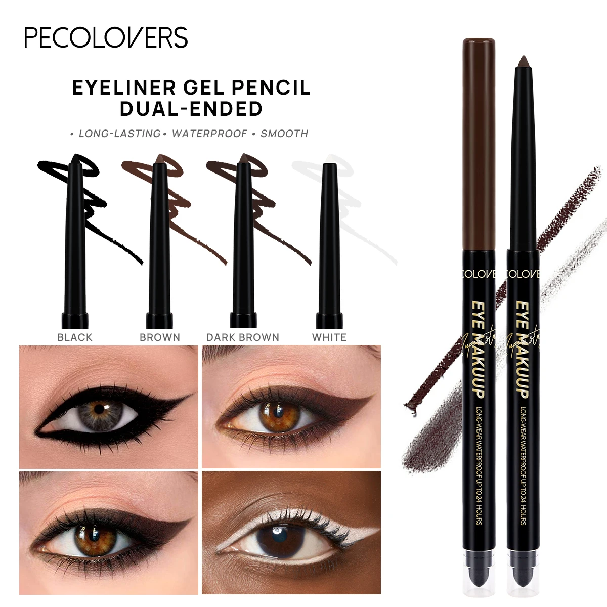 1PC กันน้ํา,สีพัฒนา,Double-headed Eyeliner ปากกา,Essential Eye แต่งหน้าเครื่องมือสําหรับทุกวัน