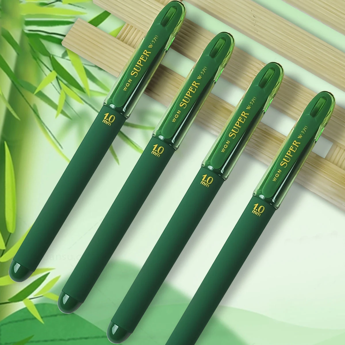 3/6/12pcs green Gel Pen 1.00mm Large Capacity Refill School Supplies Writing Pens Write smoothly Back-to-school season