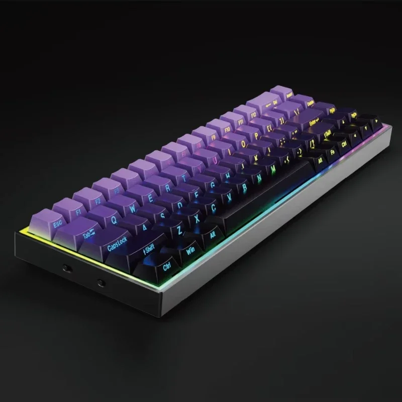 

Hot swappable 68 key gaming keyboard with side printed PBT keycaps and blue switch mechanical keyboard
