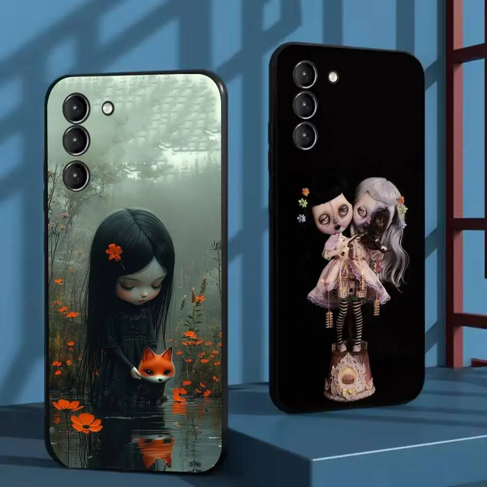 

Fashion doll Blythe Phone Case For Samsung Galaxy A73,72,51,53,52,71,22,5G,Note,J7,8,9 Soft Black Cover