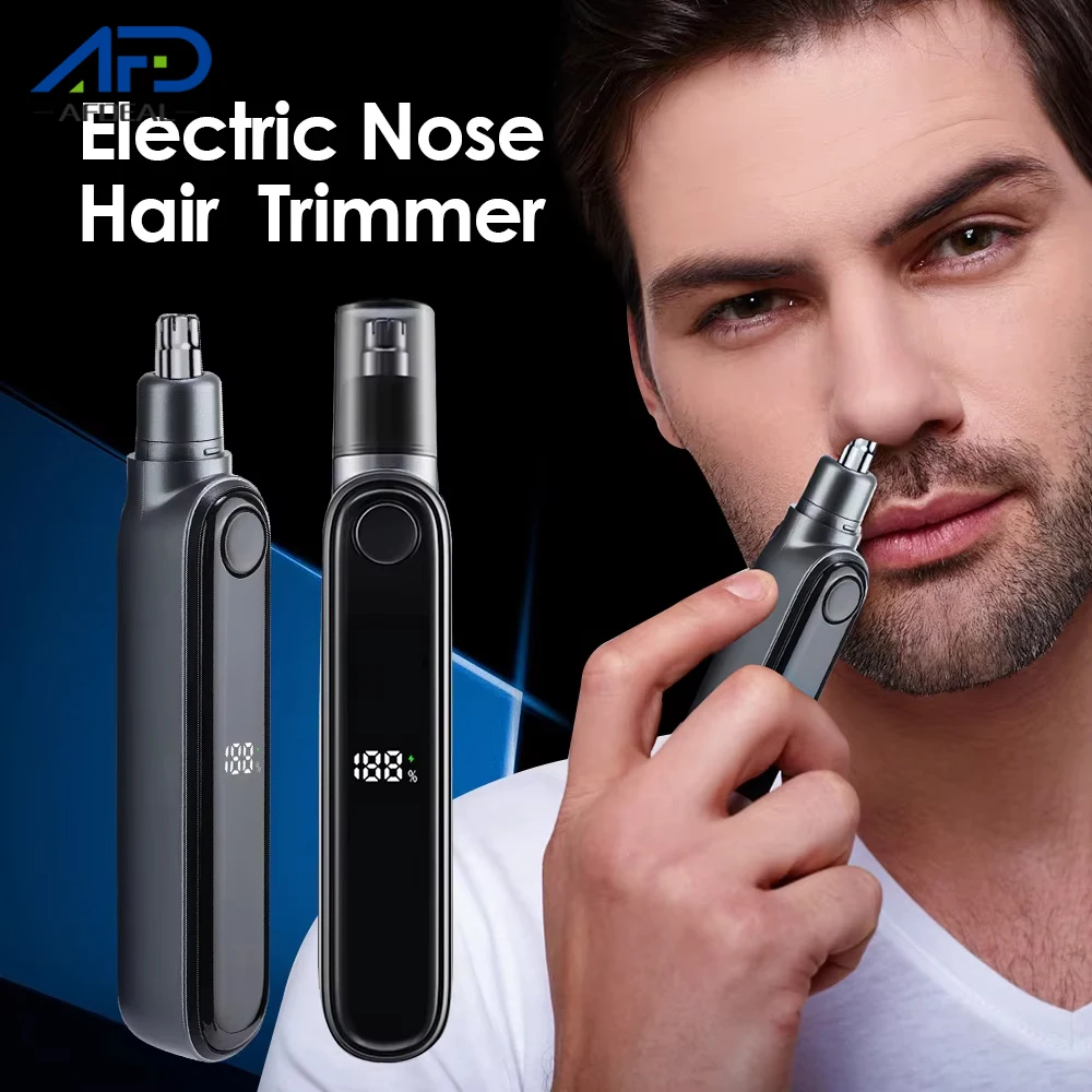 

Electric Nose Hair Trimmer LED Display Ear and Nose Hair Trimmer Clipper Eyebrow Facial Hair Trimmer 13000RPM Dual Edge Blades