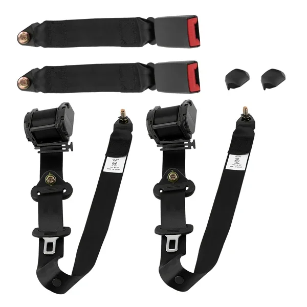 安全带 2pcs Seat Belt 3 Point Universal Retractable Safety Belt Black(禁止在亚马逊平台销售)-16