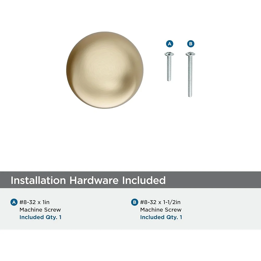 トランジショナルスタイル ゴールデンシャンパンキャビネットノブ 亜鉛構造 耐久性のある丸型 取り付けが簡単 ハードウェア付属