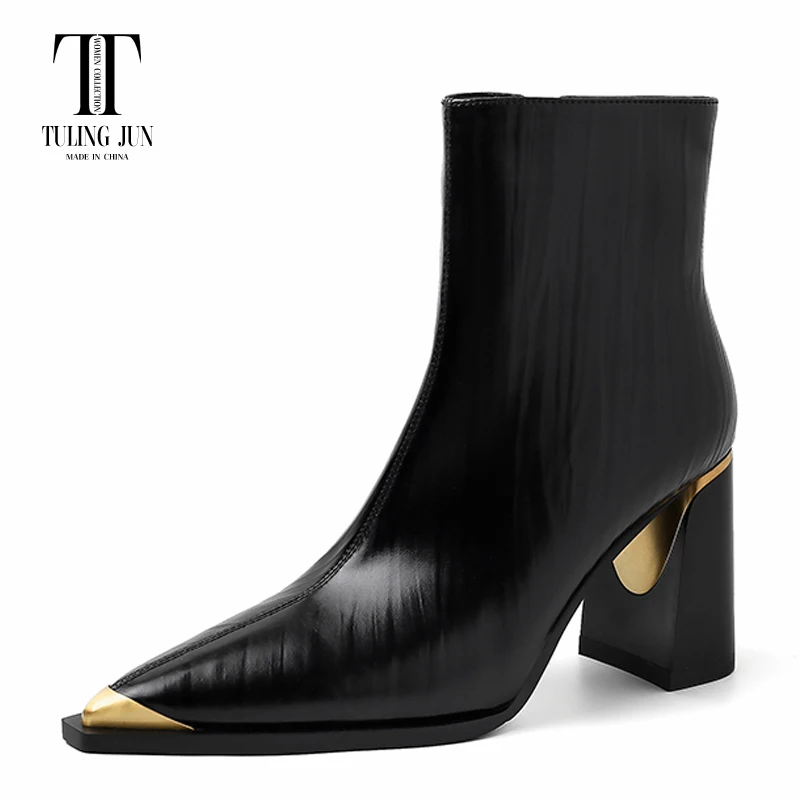 TULING JUN 2024 Autumn Winter Women's Boot Pointed Toe Fashion Graceful Sexy Temperament Hot Sales High-end Shoes For Women L