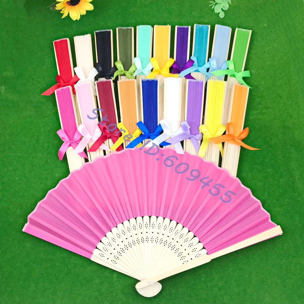 50/55PCS Customized Hand Fans,Personalized Wedding Foldbale Fan,Come with Ribbon Bow,Bridal Shower,Birthday,Bachelor Party Favor