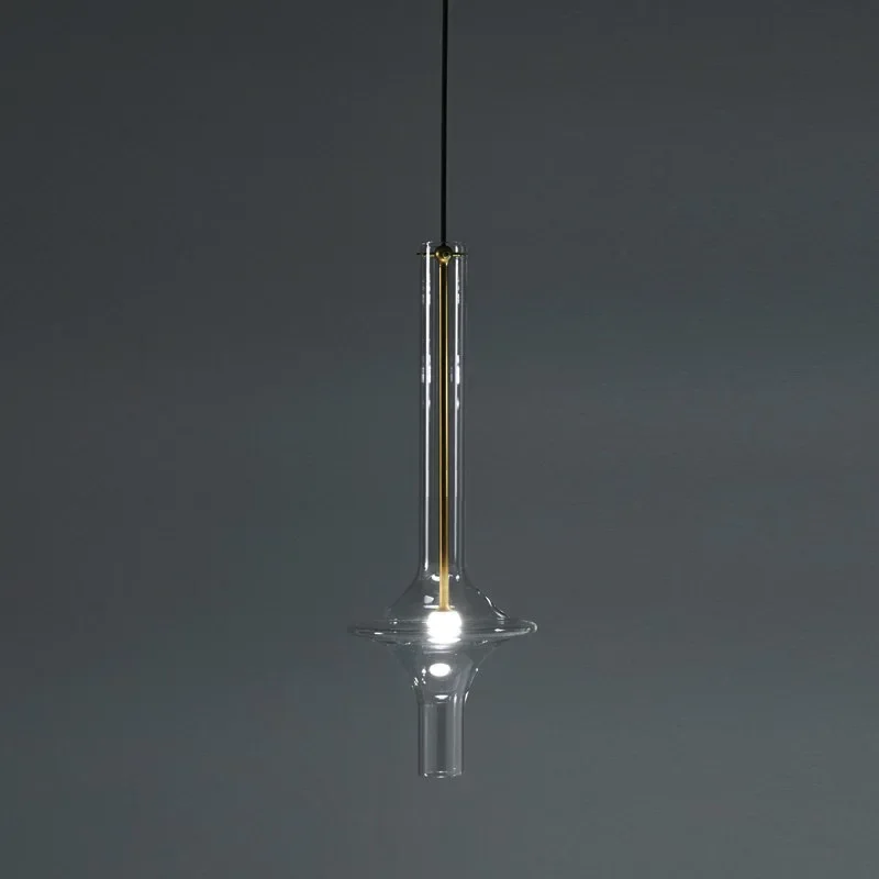 Modern minimalist glass tube chandelier Nordic long tube lamp restaurant attic bedroom home decor lighting for living room