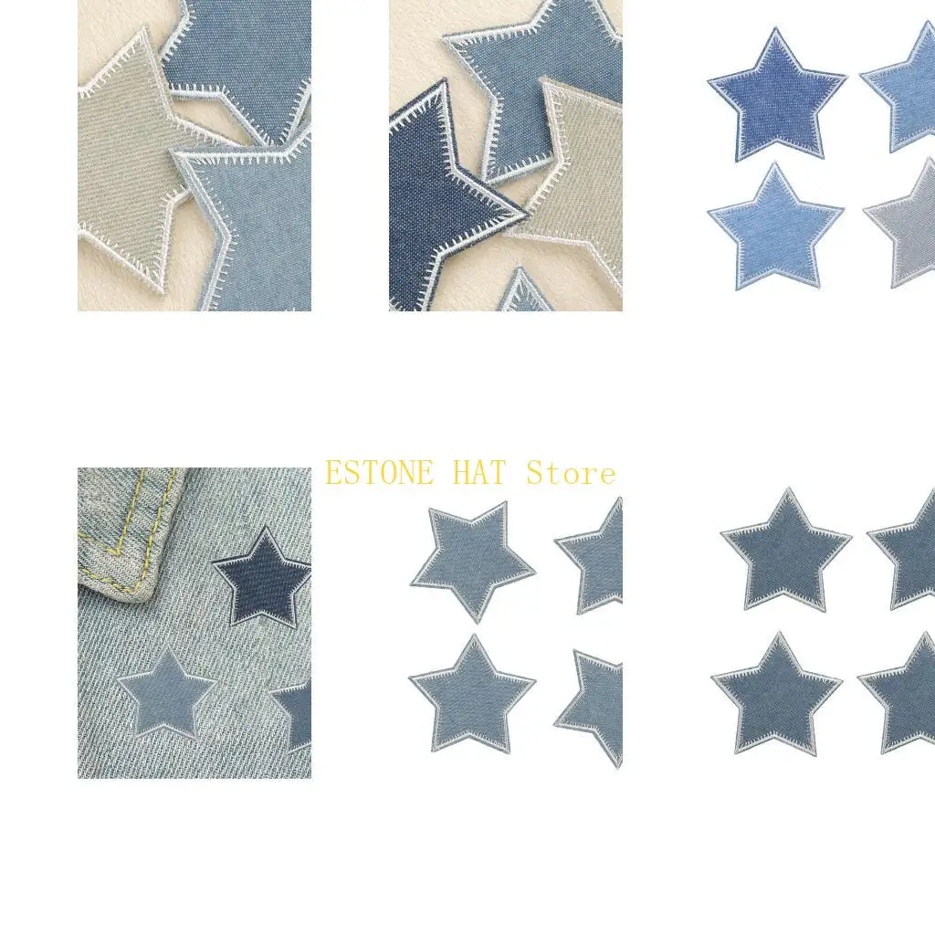 

49MF Embroidered Star Applique Color Diy Crafts for Jeans Hat Scarf Curtain