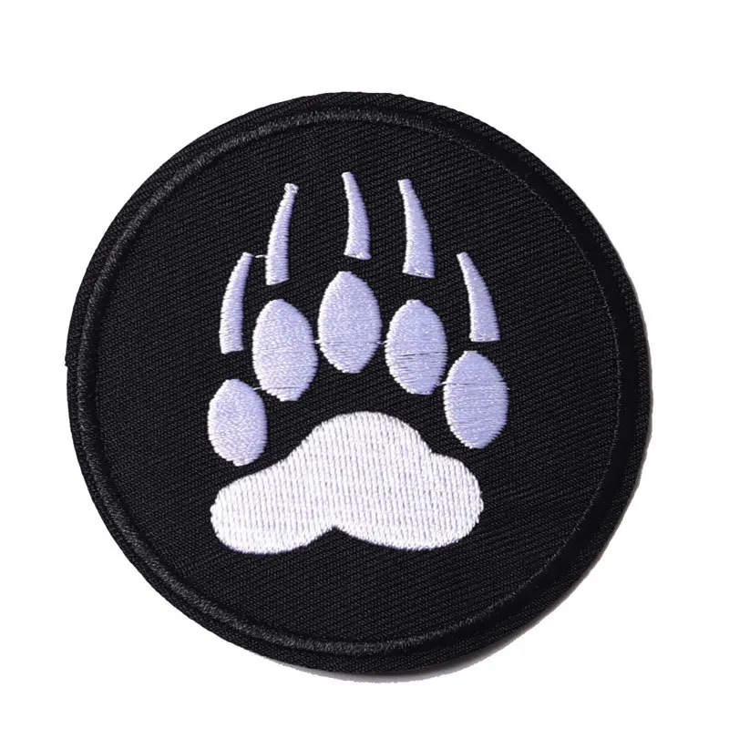 Round bear paw size: 7.9x7.9cm Patch Embroidery Applique Ironing Sewing Supplies Decorative Badges For Clothing Accessories