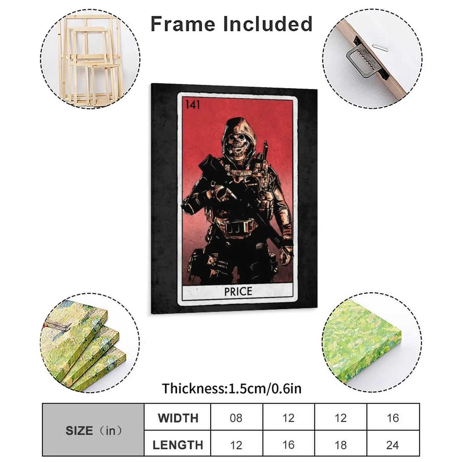 John Price Cartel Card Canvas Painting Poster Printing Decoration Funny Designing Club Framed Wall Paintings