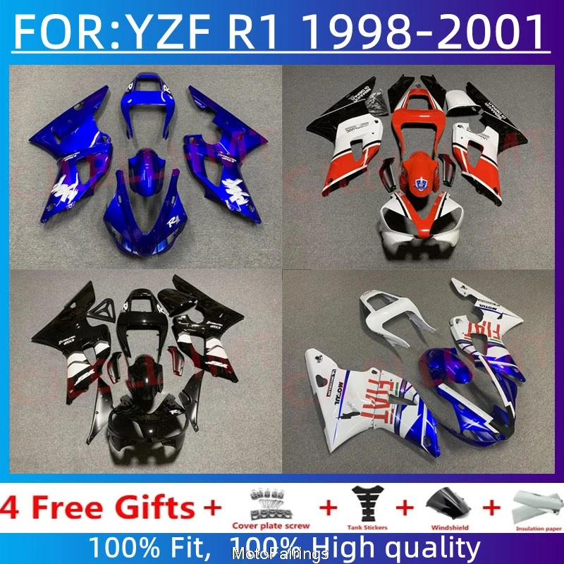 

Комплекты обтекателей для инжекторных мотоциклов Yamaha YZF1000 R1 00-01 YZF-R1 2000-2001, полный комплект обтекателей из АБС-пластика