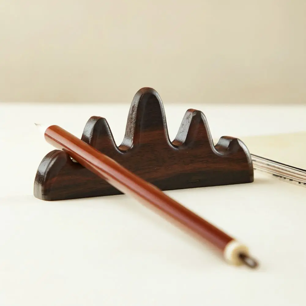 Elegant Solid Wood Brush Rack For Weizhuang Art Supplies Traditional Ink Painting Holder Durable Desktop Writing Rest