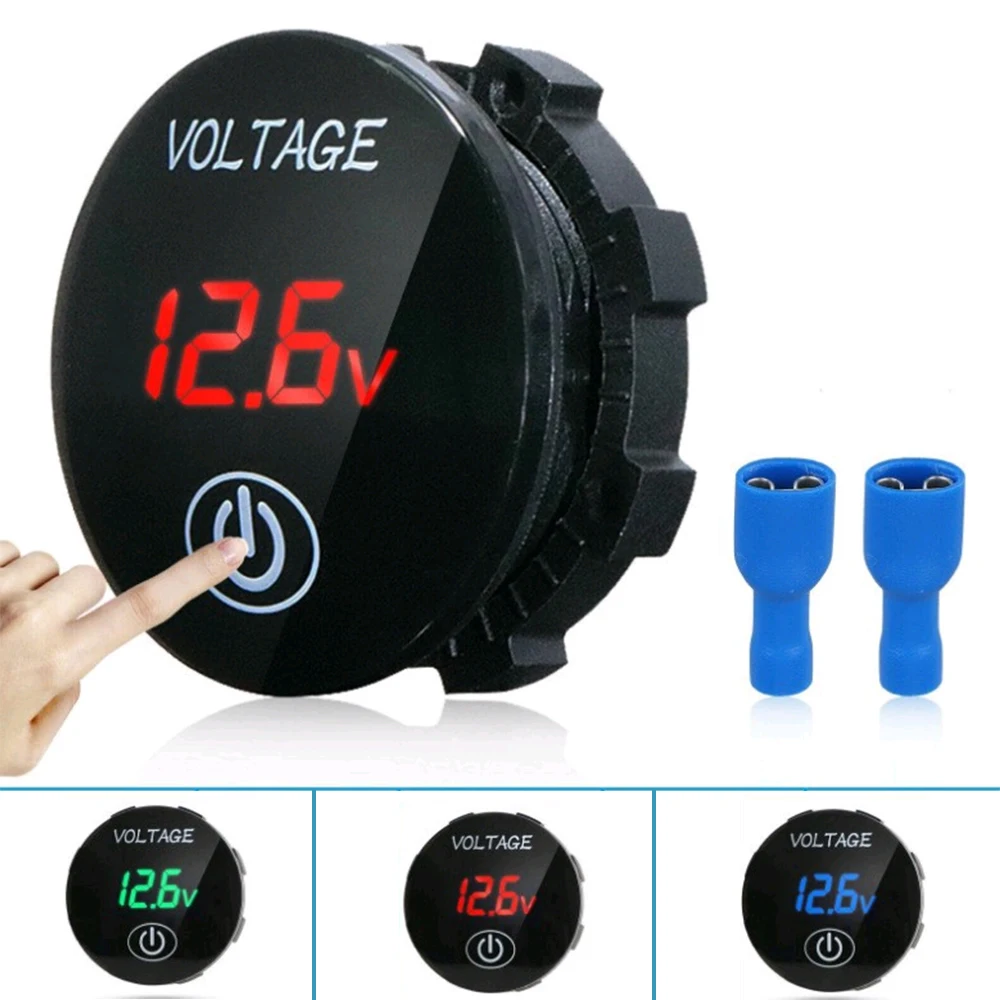 DC12V-24V LED Digital Voltmeter Waterproof Battery Tester With Overload Overcurrent Short-circuit Protection