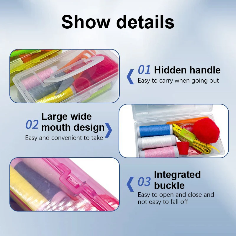 1 Set Sewing Kit Box Multifunction Portable Sewing Kit Storage Box Hand Sewing Needlework Household Sewing Tools DIY Garments