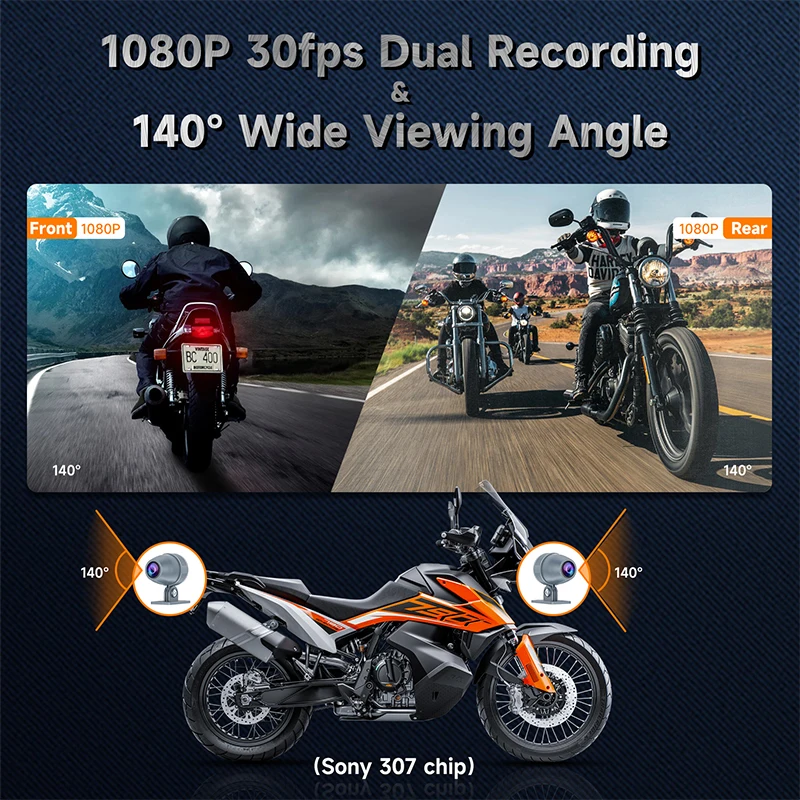 Spedal CL876 Gps Motorcycle Wireless CarPlay/Android Auto 6.86 Inch 1080P Dual Cameras Loop Recording Tire Pressure Monitoring