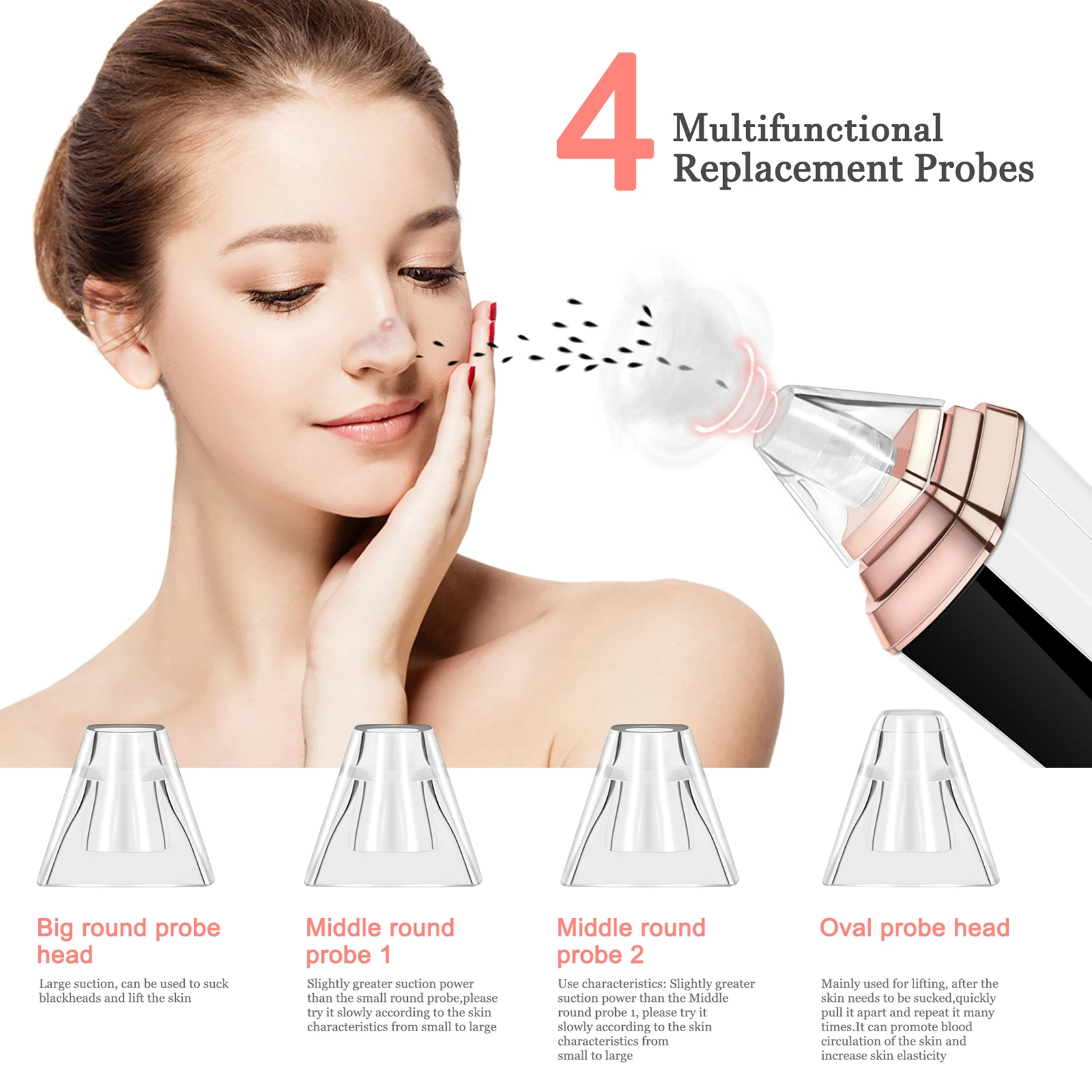 Reducing Acne Blackhead Pore Cleaner Adjustable Modes Blackhead Pore Cleaner for Removing Blackhead Acne and Cleaning Pore