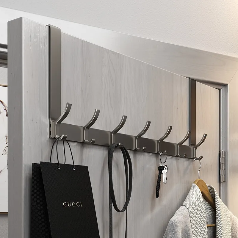 

Hanger Behind The Door Wall Mounted Clothes Rack Wall Free Punching Kitchen and Bathroom Traceless Storage Clothes Rack