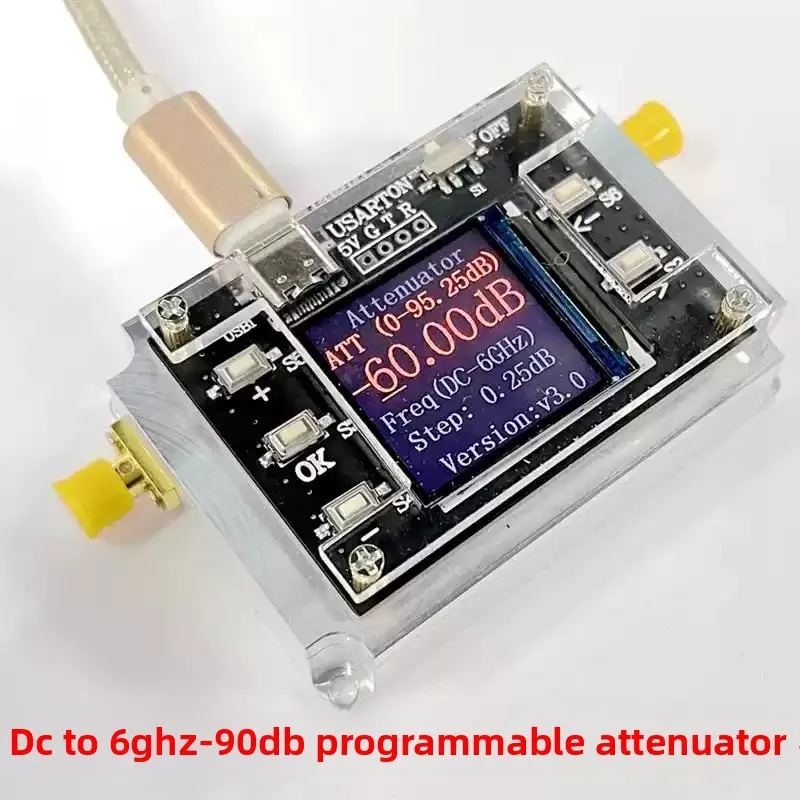 6G Digital Program Controlled Attenuator 90DB Step 0.25DB TFT Display CNC High Isolation,DC-6GHZ