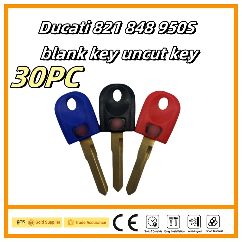 30pc For Ducati 797 939S 748 749 821 848 950S Monster 950 M400 Blank Key Motorcycle Replace  Keys can be placed anti-theft chip