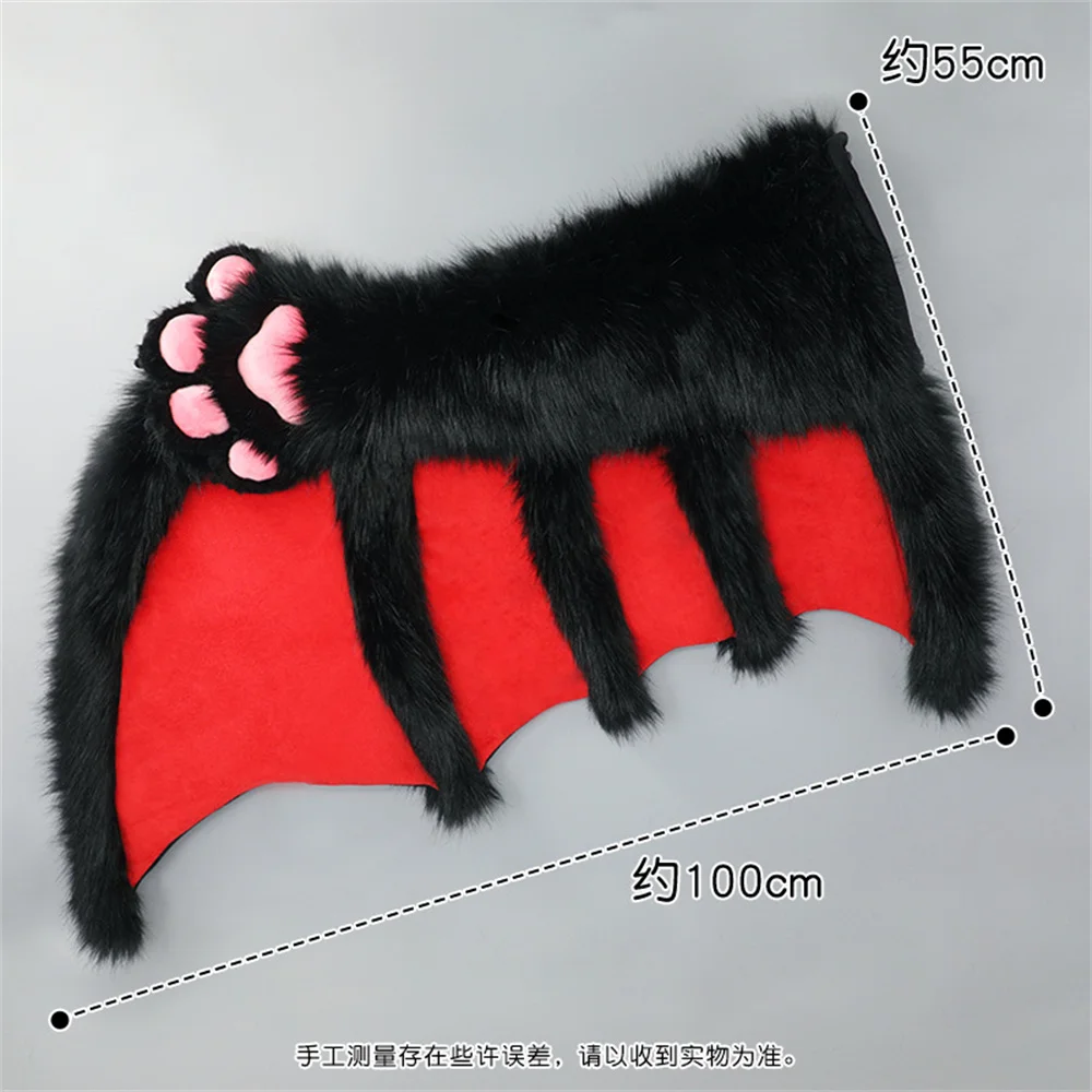 Fursuit Cosplay Bat Wings plush animal Demon Costume paw socks cosplay props cute paw