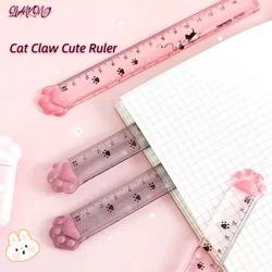 15cm Ruler Cute Cat Paw Plastic Straight Rulers Kawaii School Office Supplies Planner Accessories Student Prize Drawing tools