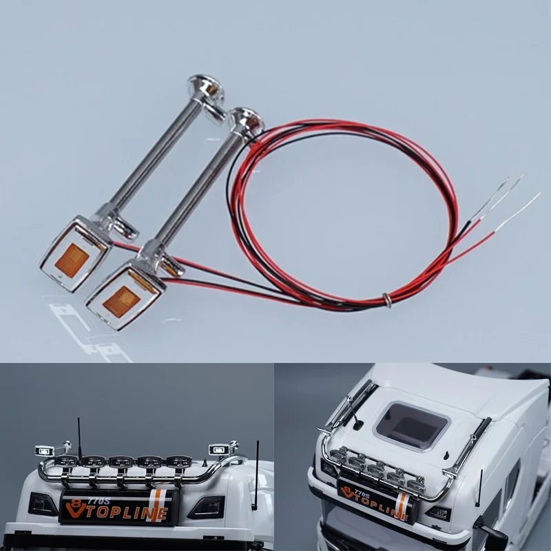 RCトラック用グロー・トランペット・ホイッスル2個セット、1/14タミヤ・スカニア770S、R620、ボルボ、ベンツ・アロクス、マンTGX、LESUカーアクセサリー用装飾