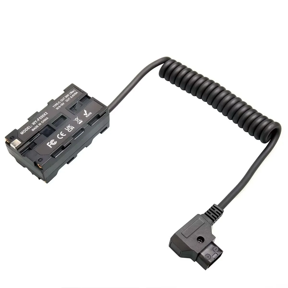 

PyroGraphy D-tap to Dual Sony NP-F550/F750/F970 Dummy Batterys with Type-C Output Port NP-F Battery Interface Tee ConverterCable