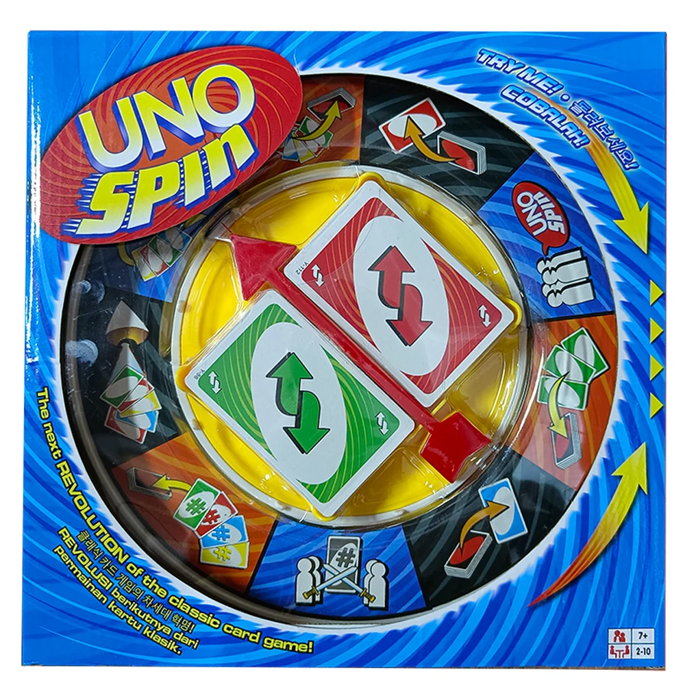 UNO Games SPIN Card Board Game Family Funny Entertainment Poker Playing Cards Toys for Children Birthday Halloween Gifts