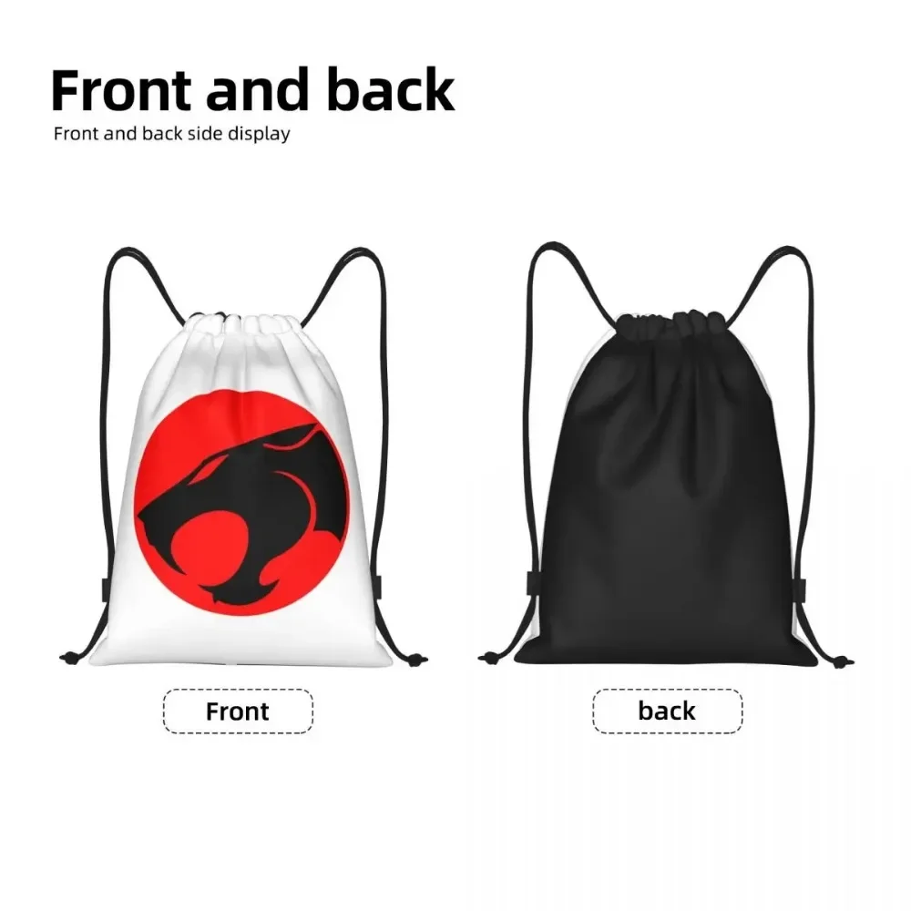 Custom Cartoon Anime Thundercats Drawstring Backpack Women Men Sport Gym Sackpack Portable Shopping Bag Sack