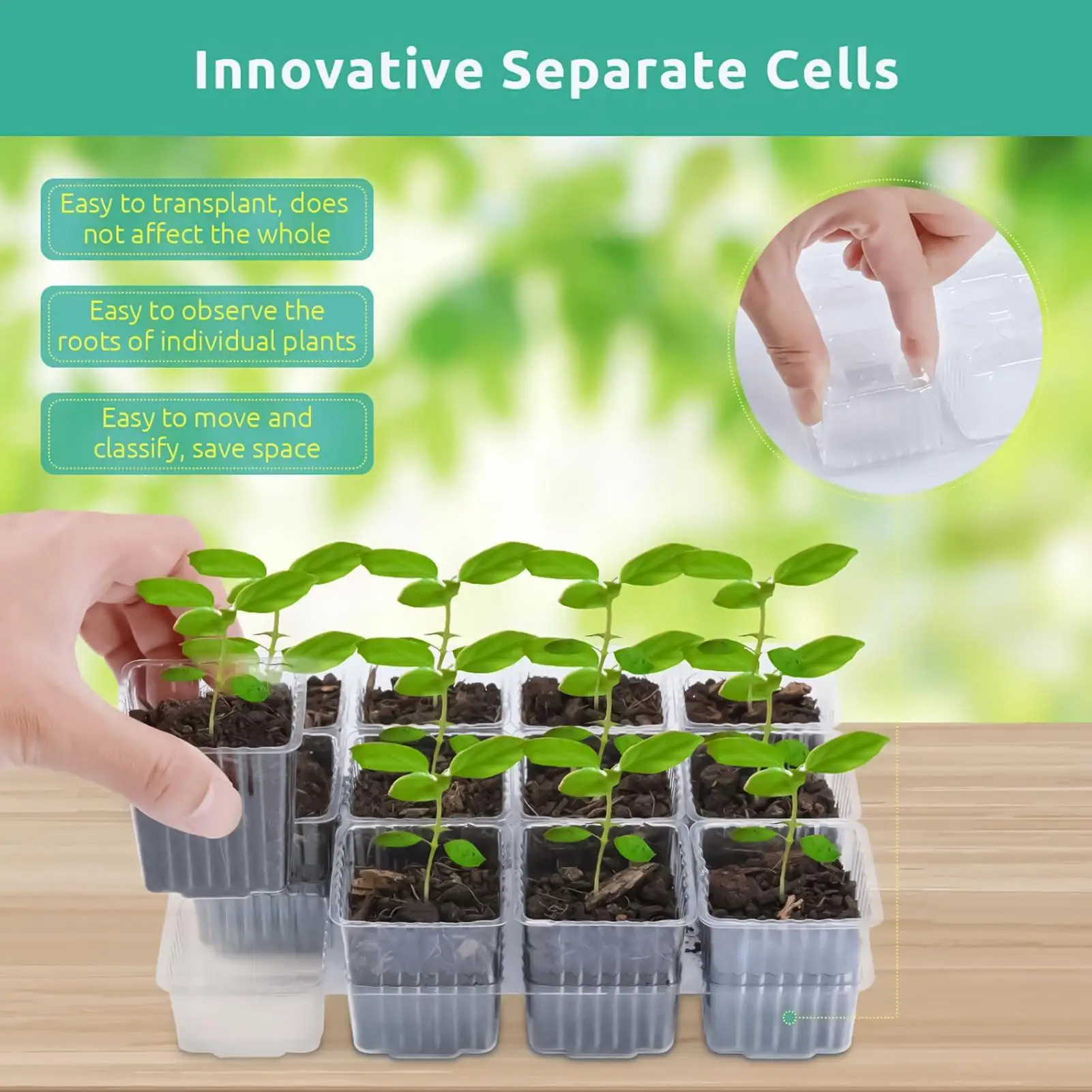 7pcs Seedling Starter Trays Set 84 Seedling Grids Propagation Trays With Humidity Dome Seedling Propagation Cells With Cover