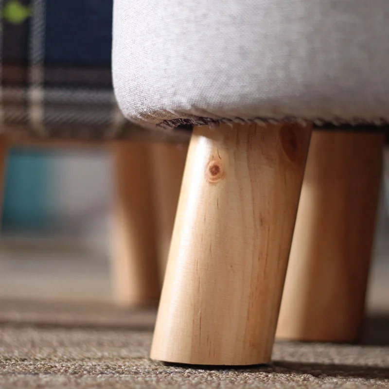 Multi-Functional Round Stool Small Wooden For Kid Adult Bedroom Dining Furniture Shoe Rack Footstool Soft Beach Makeup Chair