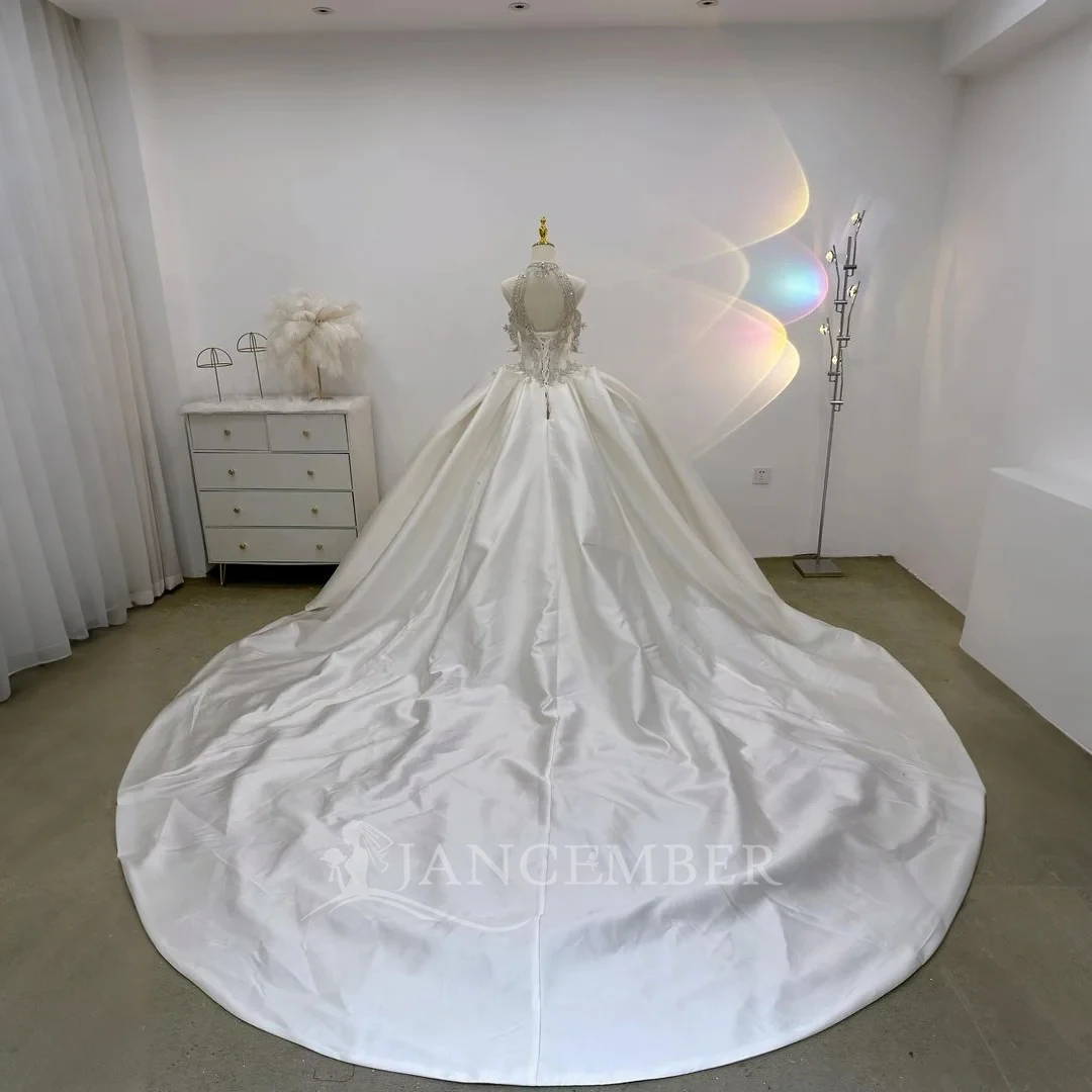 Customzied Gorgeous Halter Wedding Dress Hot Women's Elegant Vestidos De Novia Short Sleeves Lace Bridal Gowns suknia ślubna