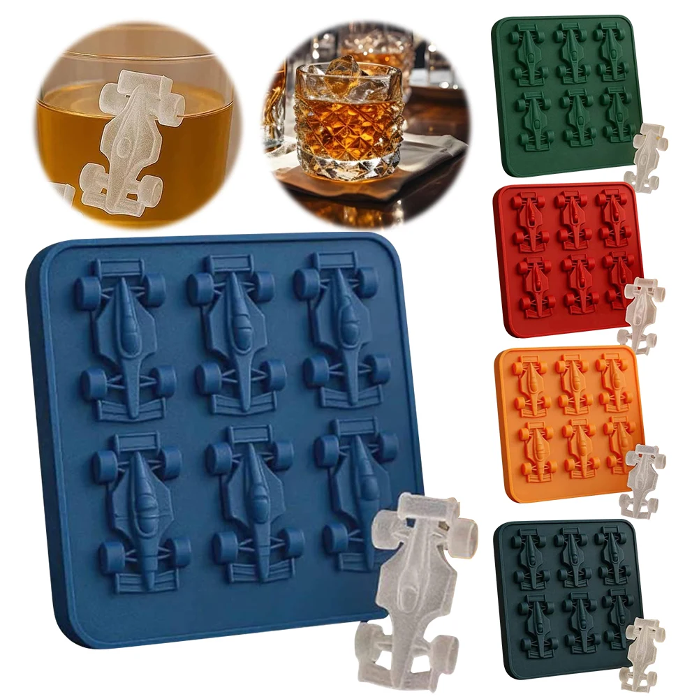 

Formula 3D Racing Car Silicone Molds with 6-Cavity Racing Car Ice Mold Car Silicone Ice Cube for Chocolate Cakes Desserts Jelly