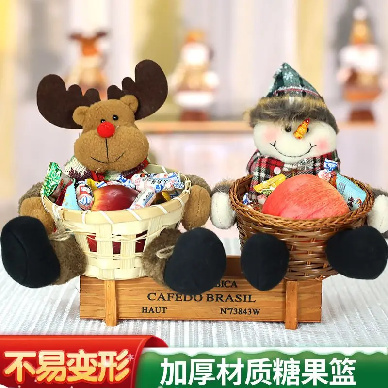 Christmas Candy Basket Christmas Eve Packaging Apple Box Decorative Gifts Old Man Tabletop Ornament Fruit Basket