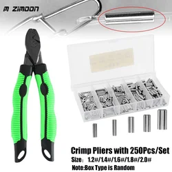 Fishing Crimping Pliers Crimp Sleeves Single/Double Copper Tube Fishing Wire Pipe Crimp Connector Cut Fishing Line Tackle Tools