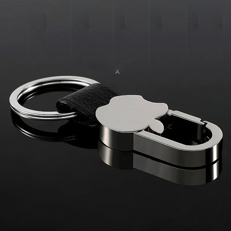 Metal Apple Personalized Key Chain Leather Car Key Ring Waist Buckle Hanging for Men Jewelry Gift Wholesale Items for Business