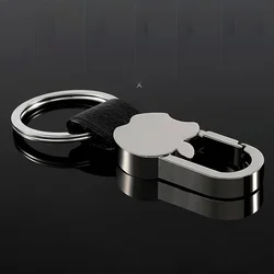 Metal Apple Personalized Key Chain Leather Car Key Ring Waist Buckle Hanging for Men Jewelry Gift Wholesale Items for Business