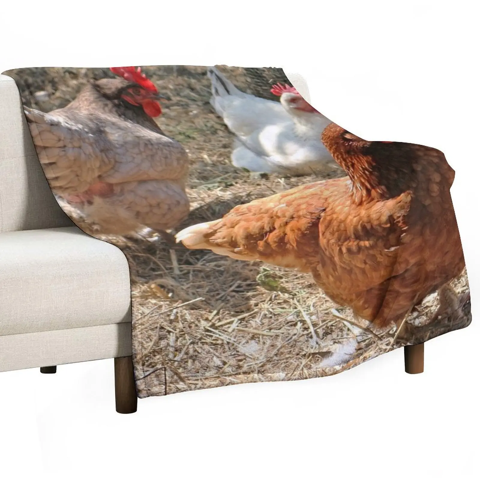 

Chickens Throw Blanket Soft Plaid Stuffeds Plush Warm Blankets
