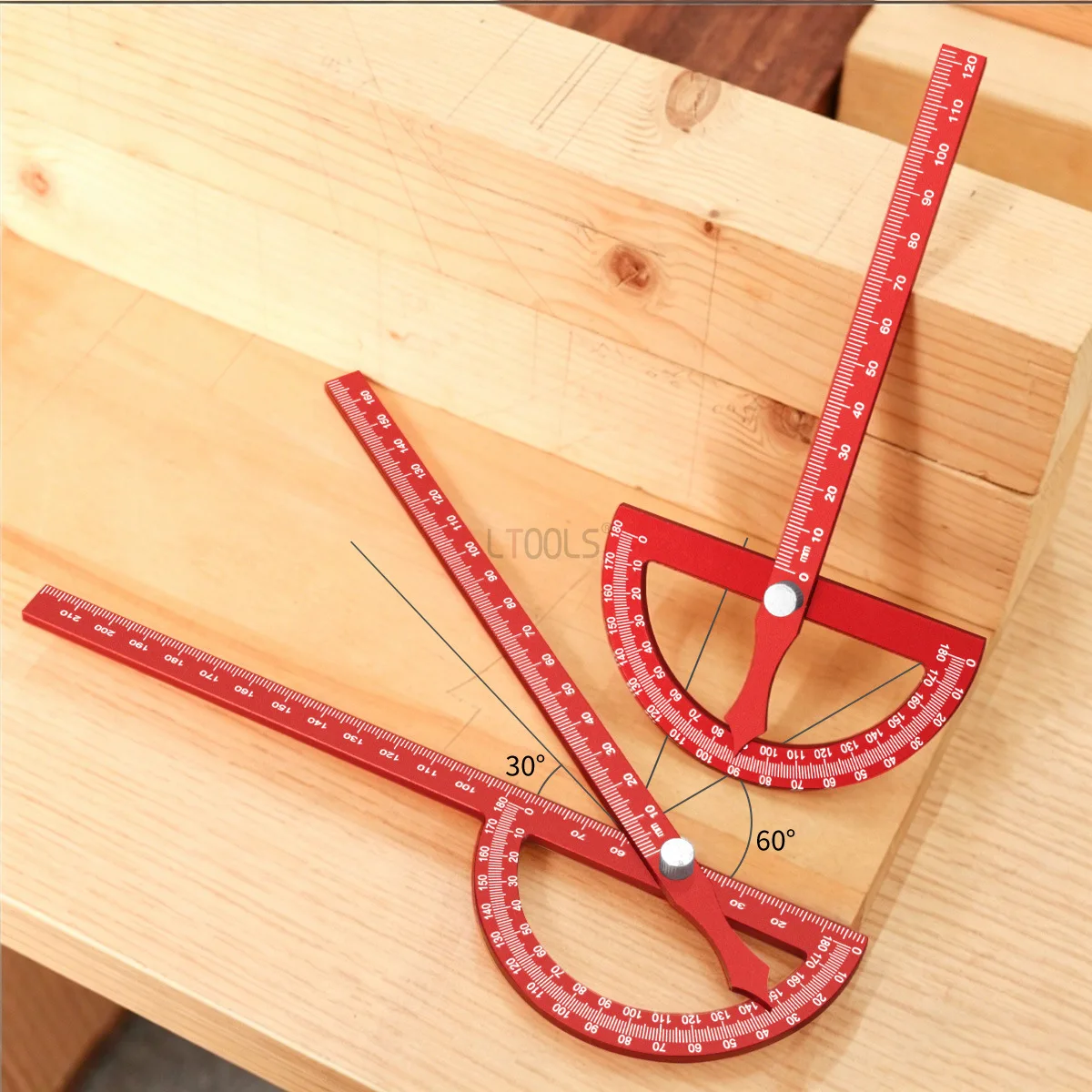 

Woodworkers Protractor Angle Finder Ruler 0-180° Semicircle Angle Gauge with 0-210mm/0-160mm Scale Alloy Angle Measuring Tool