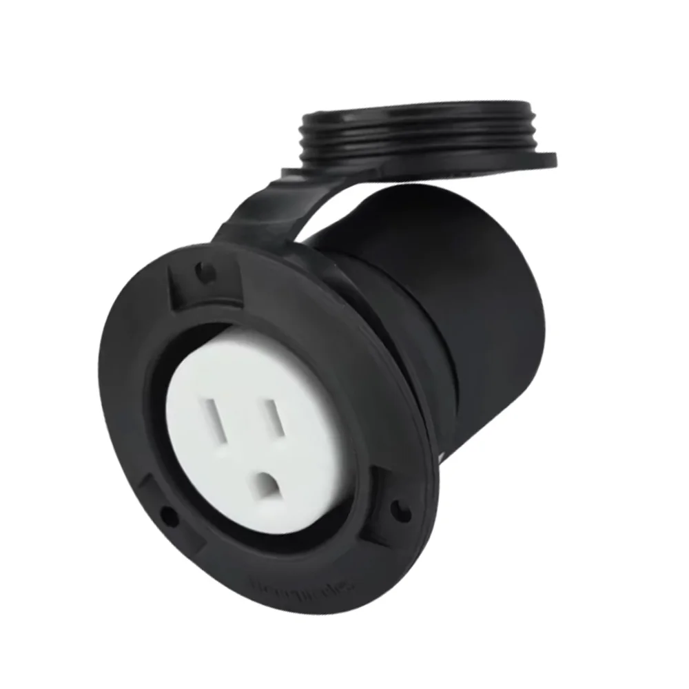 

Розетка для автофургона, фланцевая вилка переменного тока, 15 А, розетка для стандартных систем питания автофургона 1NEMA 5-15R, номинальная мощность 15 А, 120–25 В.