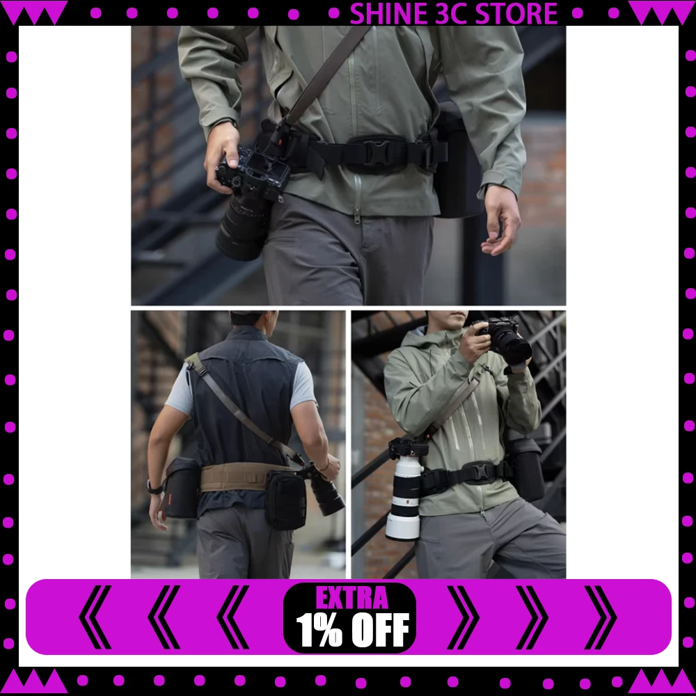 

PGYTECH OneMo Photography Waist Belt Camera Lens Bag External SLR Lens Fixed Belt for Canon Sony Nikon Fuji SLR Accessories