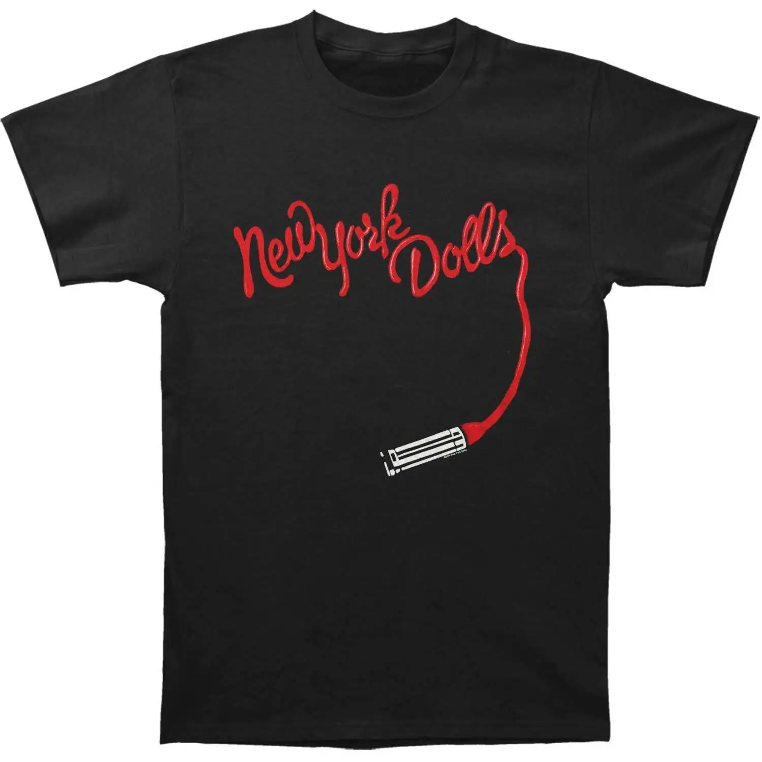 Men'S New York Dolls Lipstick Logo Slim Fit T Shirt Small Black