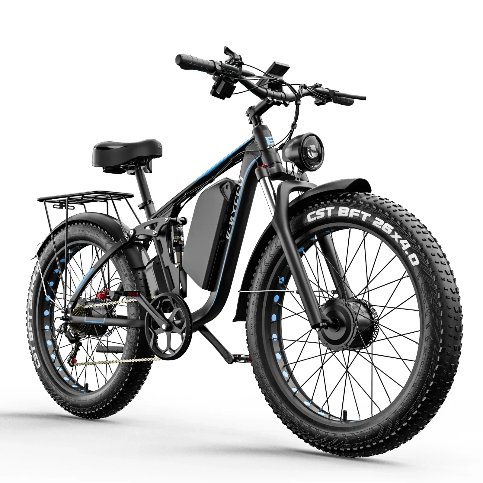 AliExpress Ebycco E-BYCCO EB7 PRO adult E-bike, 1000W*2 motor E-Mountain bike, 52V23Ah battery, 26-inch Fat Tire city ebike，Electric Bike