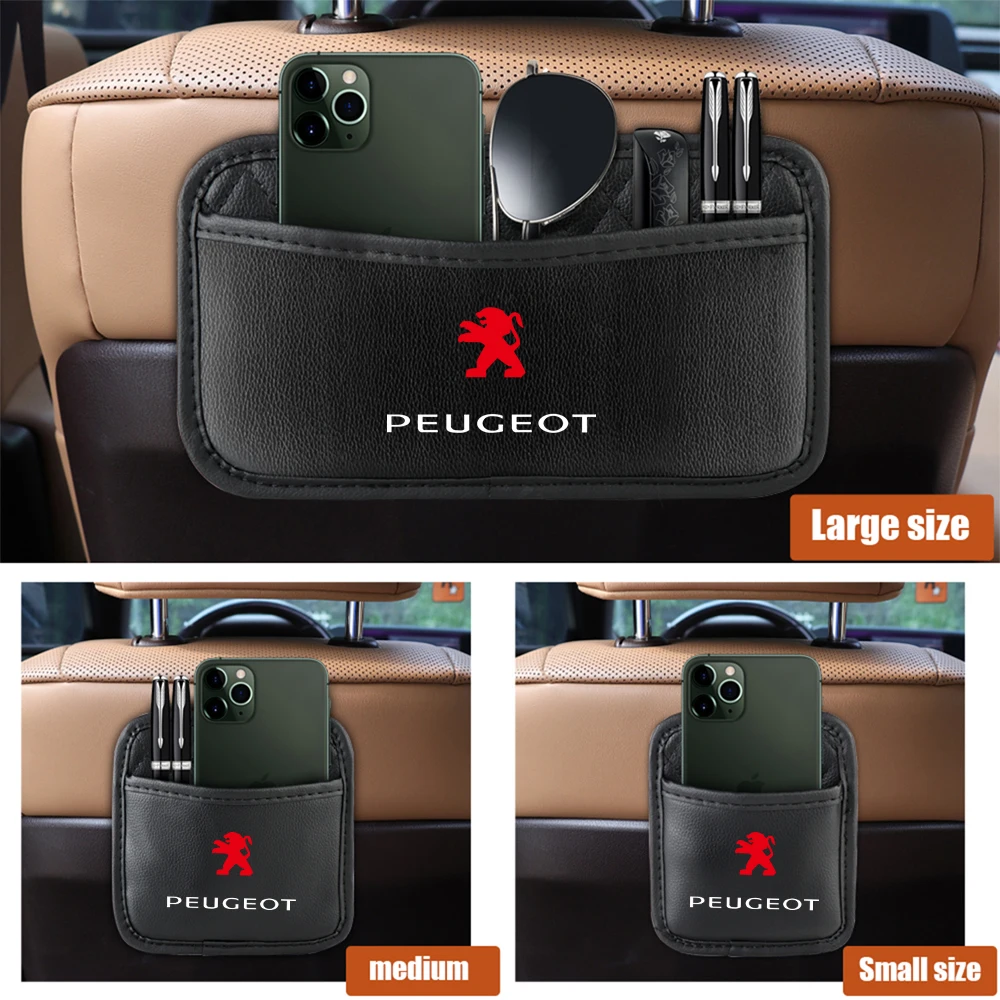 1PCS Car Interior Storage Bag Auto Storage Pockets Seat Back Accessories For Peugeot RCZ 208 3008 107 308 2008 207 508 607 301