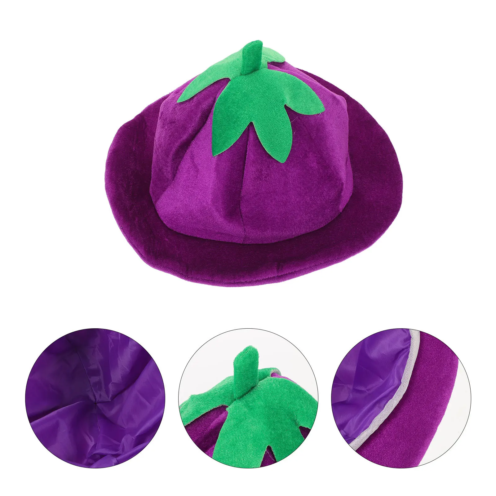 

Creative Eggplant Funny Hat Lightweight Universal Elastic Costume Headwear for Adults Novelty Party Accessory Funny