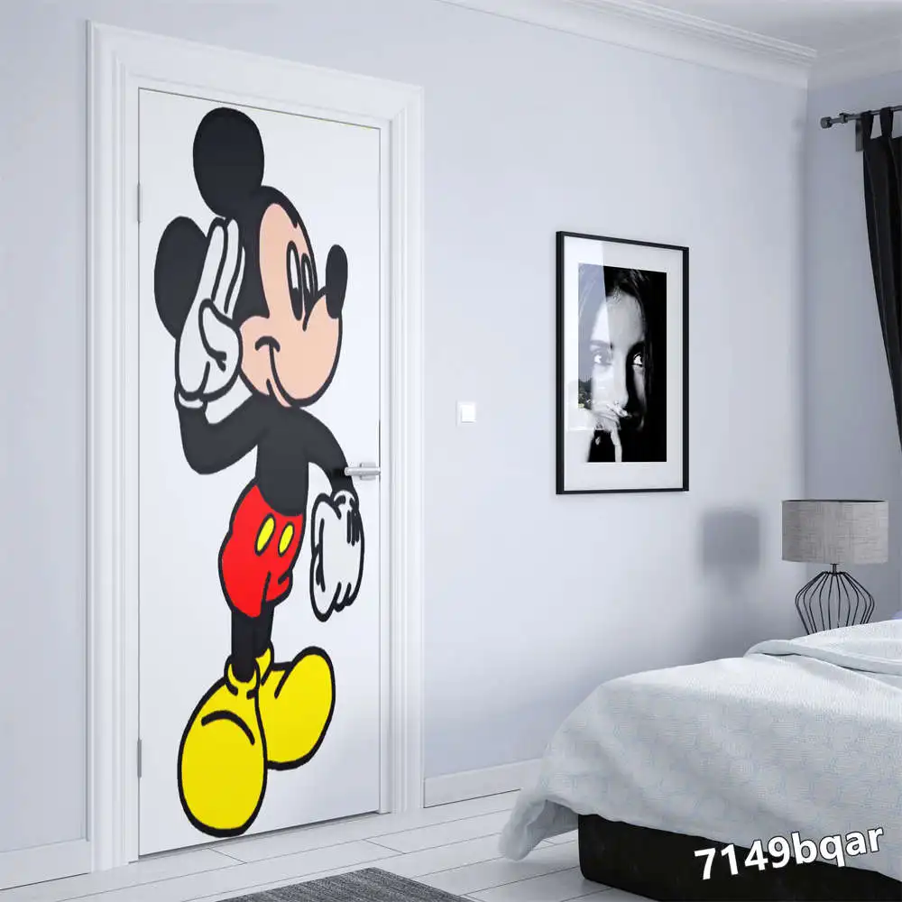 Disney abstract graffiti Mickey mickey mouse Door sticker Home decoration Aesthetic Kids Room door decoration Wall Sticker