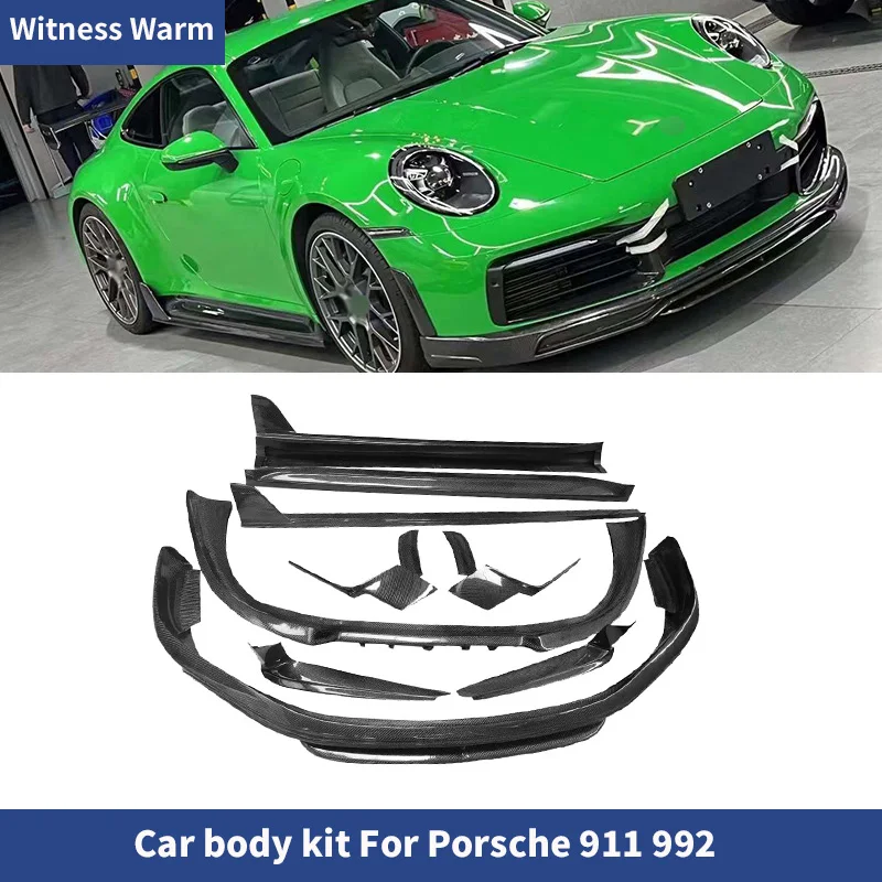 

Для Porsche Carrera 911 992 FRP из углеродного волокна передний диффузор, губа на задний бампер задний спойлер боковые юбки 2019 2020 обвес