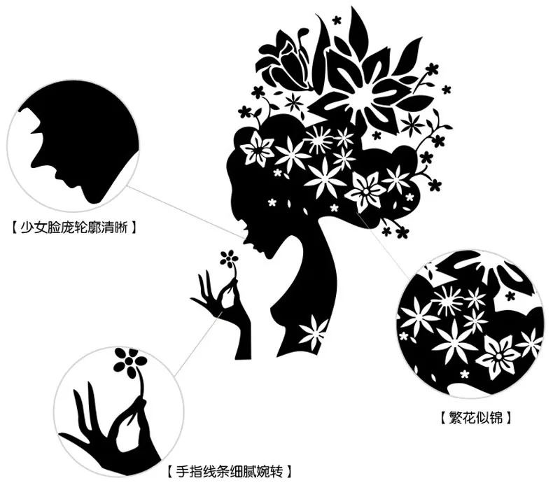 Flower Fairy Crystal Stereoscopic Wall Stickers 3D Mirror Acrylic Background Stickers