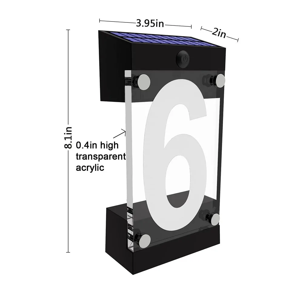 Acrylic RGB Color Solar Address Sign Digit or Letters House Numbers Illuminated Outdoor Plaque & Remote Controller for Yard,Home