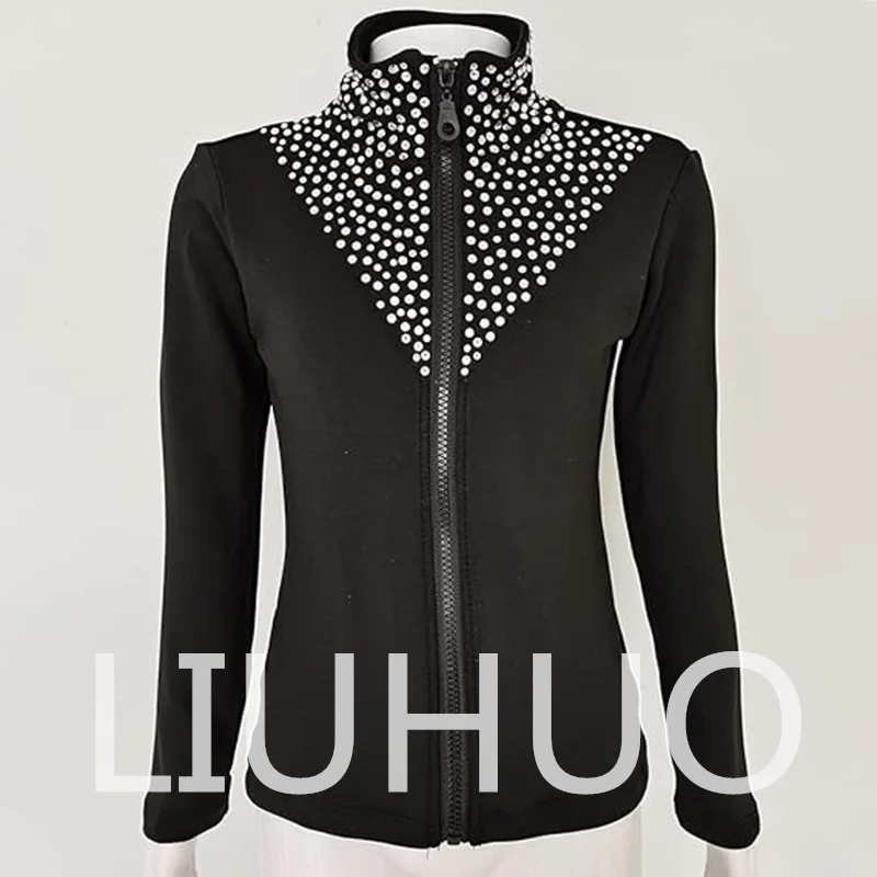 LIUHUO Skating Training Jacket Black Sports Jacket For Girls JB204